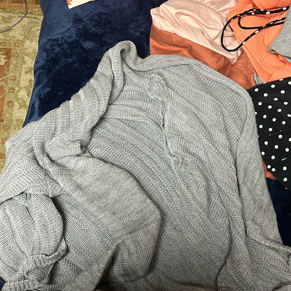 Grey over sweater